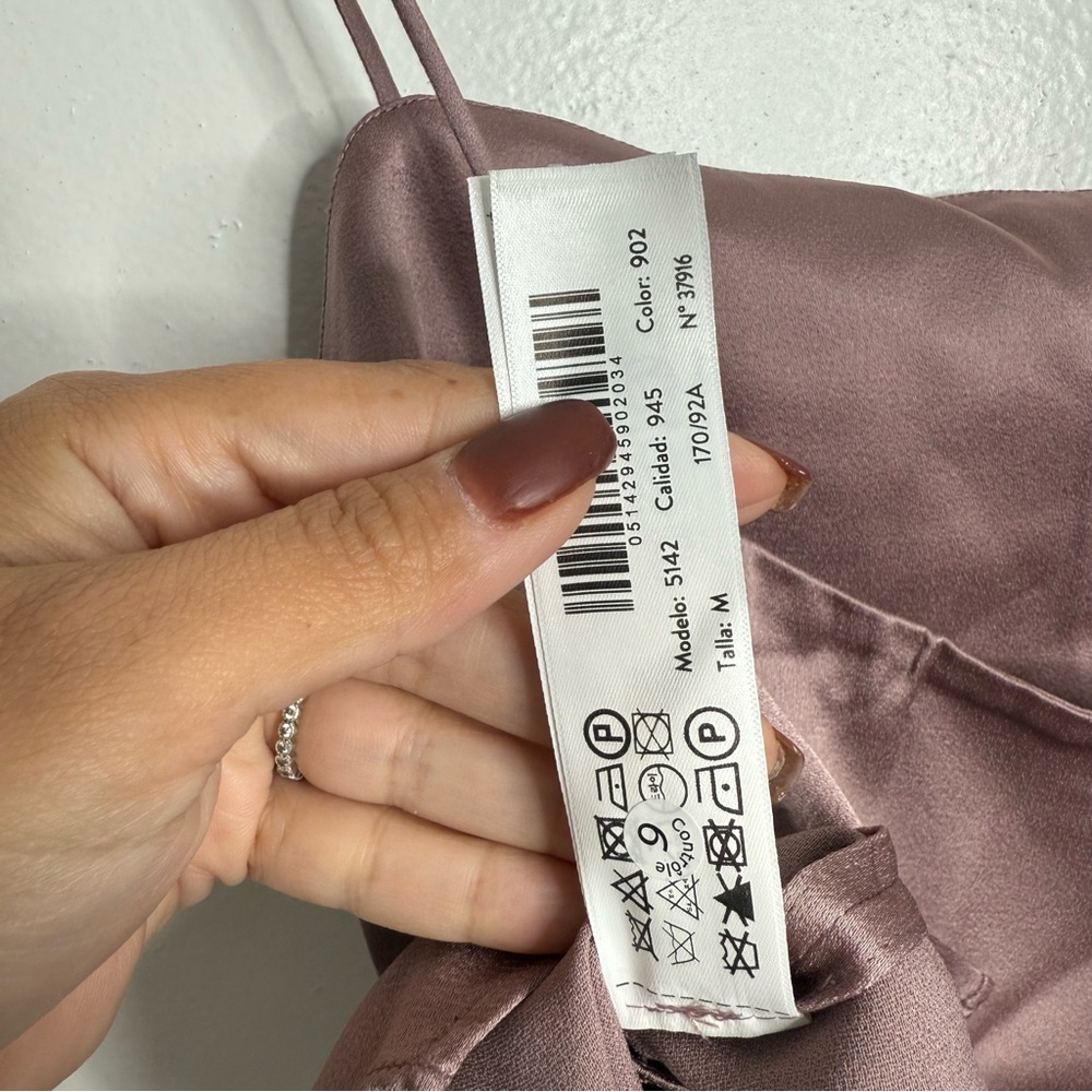NWT Massimo Dutti Pink Strappy Satin Top Size Medium‎ - Picture 9 of 13